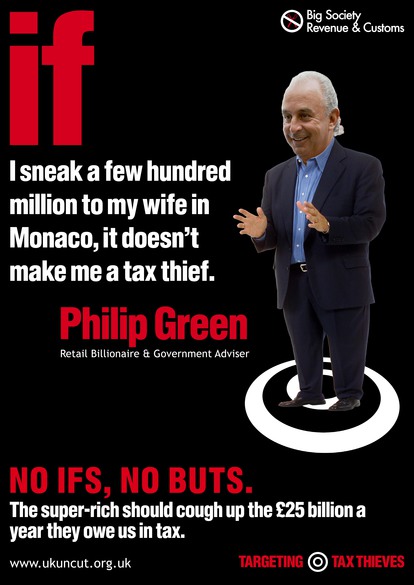 UK Uncut BIG Philip Green poster
