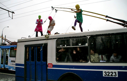 Pussy Riot on a trolleybus