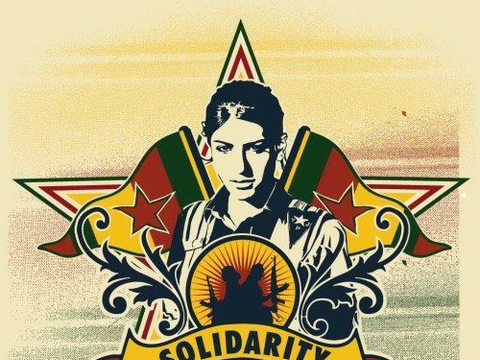 Solidarity with the revolution in Rojava (poster)