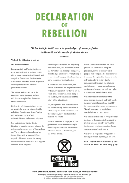 Extinction Rebellion Declaration of Rebellion