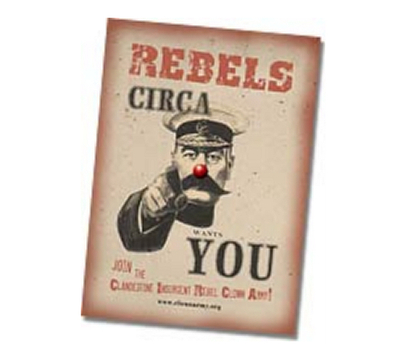 Clandestine Insurgent Rebel Clown Army Recruitment Flyer