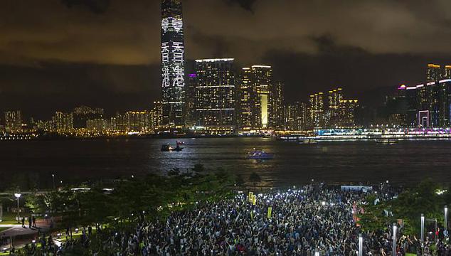 Occupy Central With Love and Peace Hong Kong - aerial view